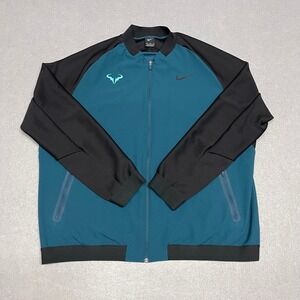 Nike Rafael Nadal Jacket Men XXL 2XL Teal Black Court Premier Tennis Bomber 2016